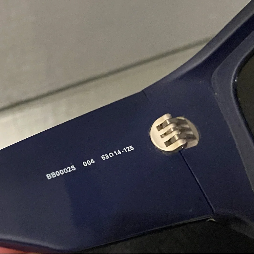 Balenciaga Unisex Sunglasses Oversized Rectangle Blue BB0002S